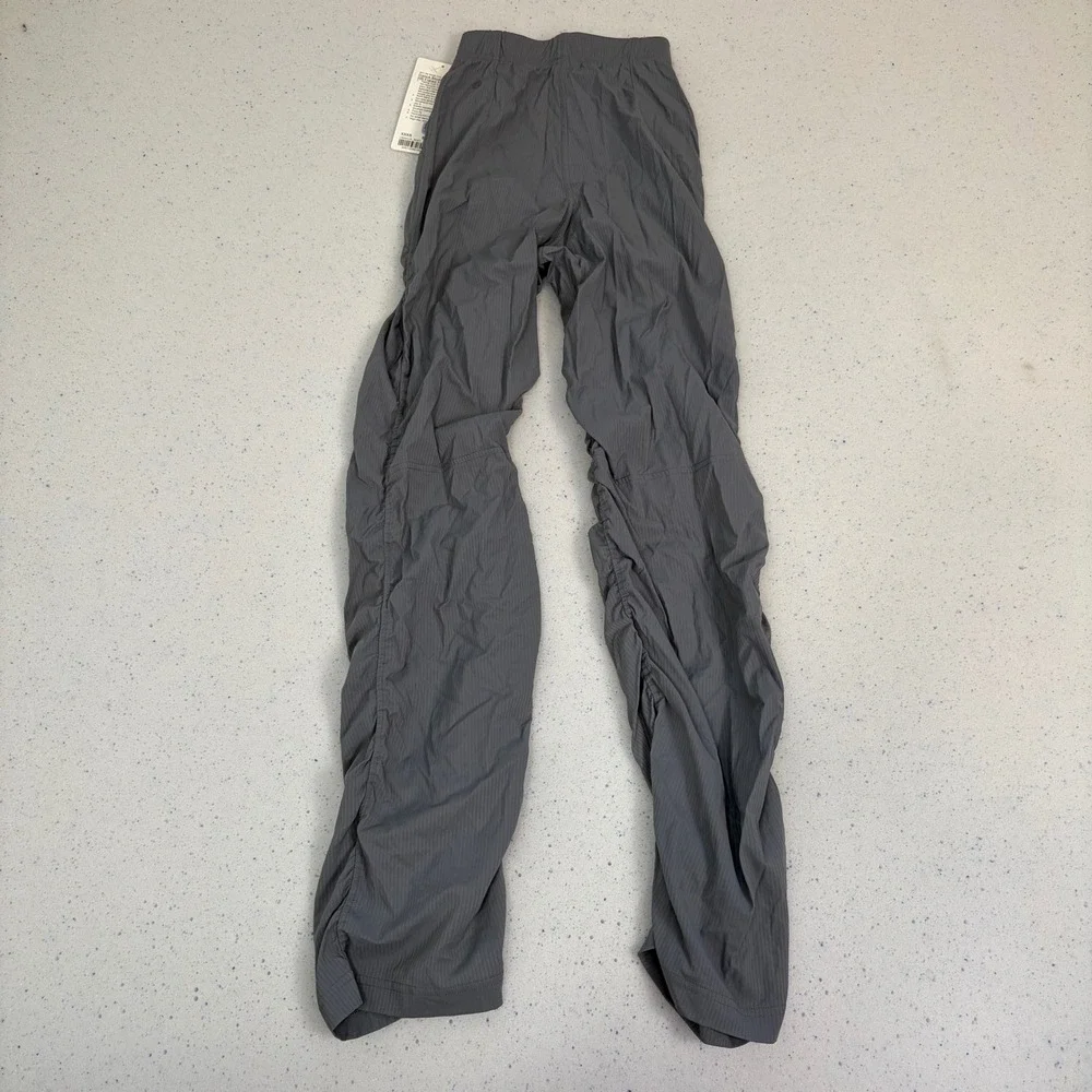 Lululemon Dance Studio Slim Fit High Rise Flared Ribbed Ruched Pants XXXS‎ Grey